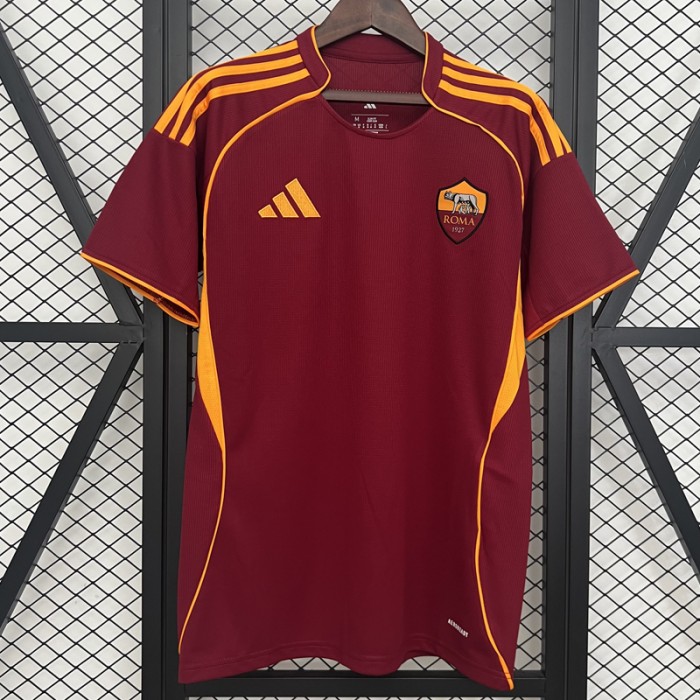 25/26 Roma Home Red Jersey Version Short Sleeve-2077975