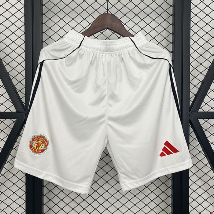 25/26 Manchester United M-U Home Shorts White Shorts Jersey-2549180