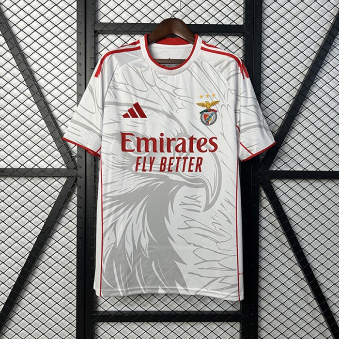 25/26 Benfica Special Edition White Gray Jersey Version Short Sleeve-9231934