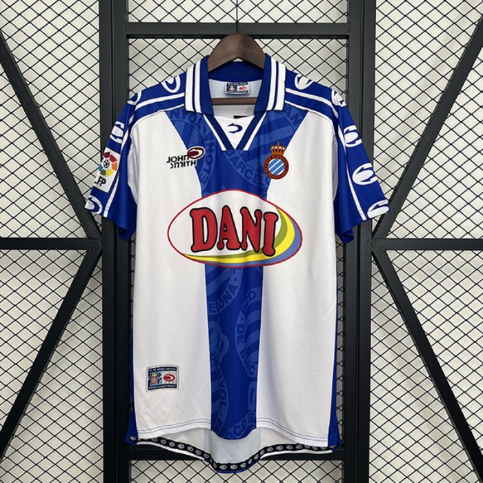Retro 99/00 Espanyol Home Blue White Jersey Version Short Sleeve-8019332