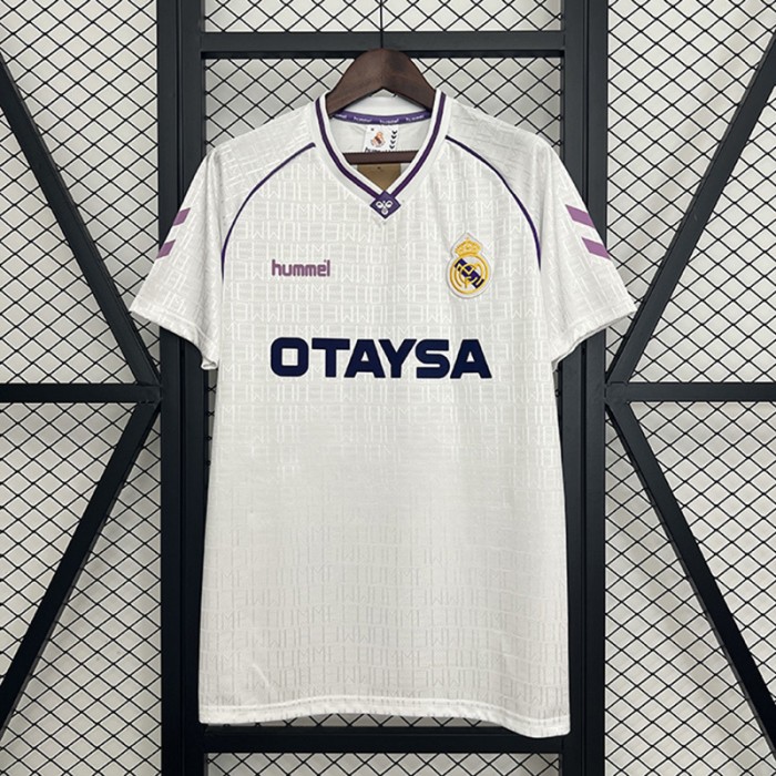 Retro 90/92 Real Madrid Home White Jersey Version Short Sleeve-378547