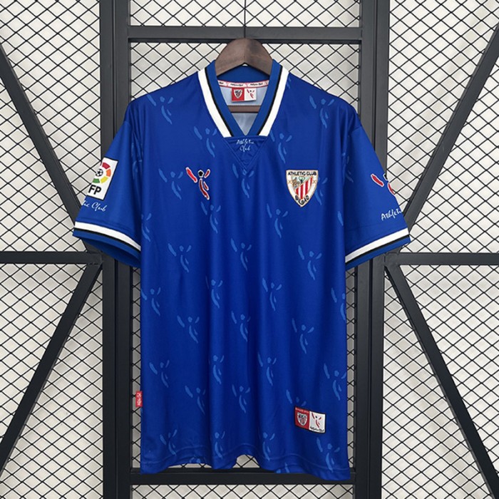 Retro 01/03 Athletic Bilbao Away Blue Jersey Version Short Sleeve-5905206