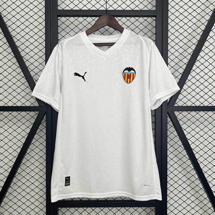 25/26 Valencia Home White Jersey Version Short Sleeve-3657432