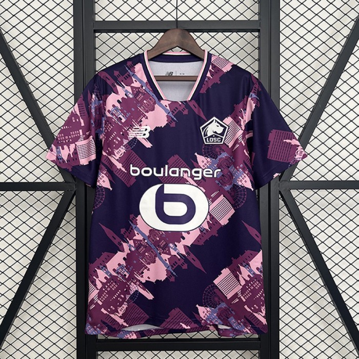 25/26 Lille OSC Away Purple Pink Jersey Version Short Sleeve-2212662