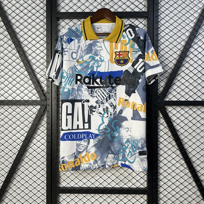 25/26 Barcelona Special Edition White Blue Jersey Version Short Sleeve-1518447