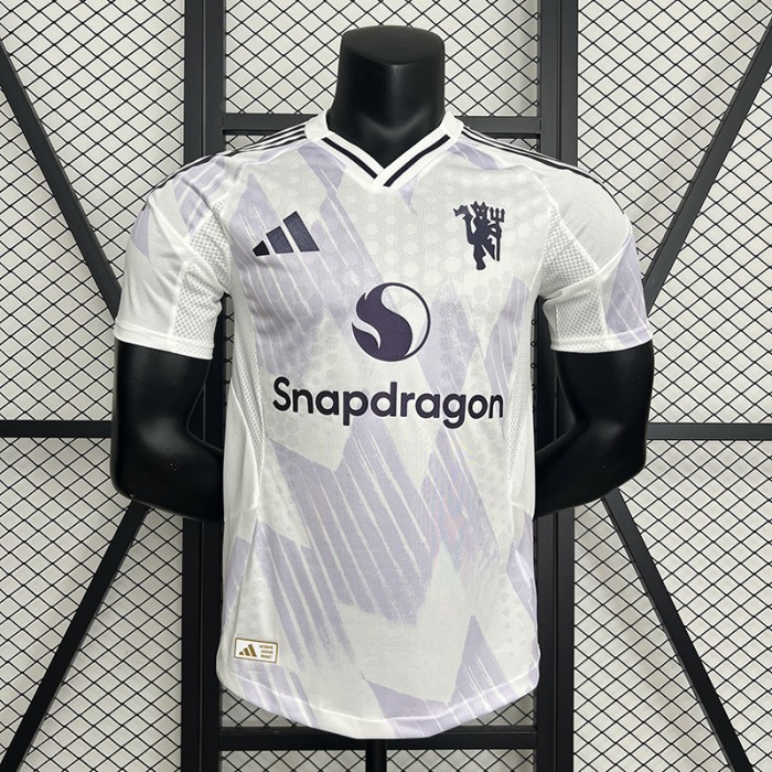 25/26 Manchester United M-U Away White Purple Jersey Version Short Sleeve (Player Version)-9354729
