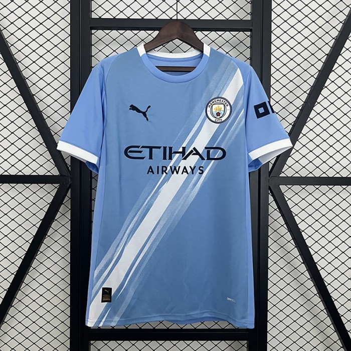 25/26 Manchester City Home Blue White Jersey Version Short Sleeve-6599144