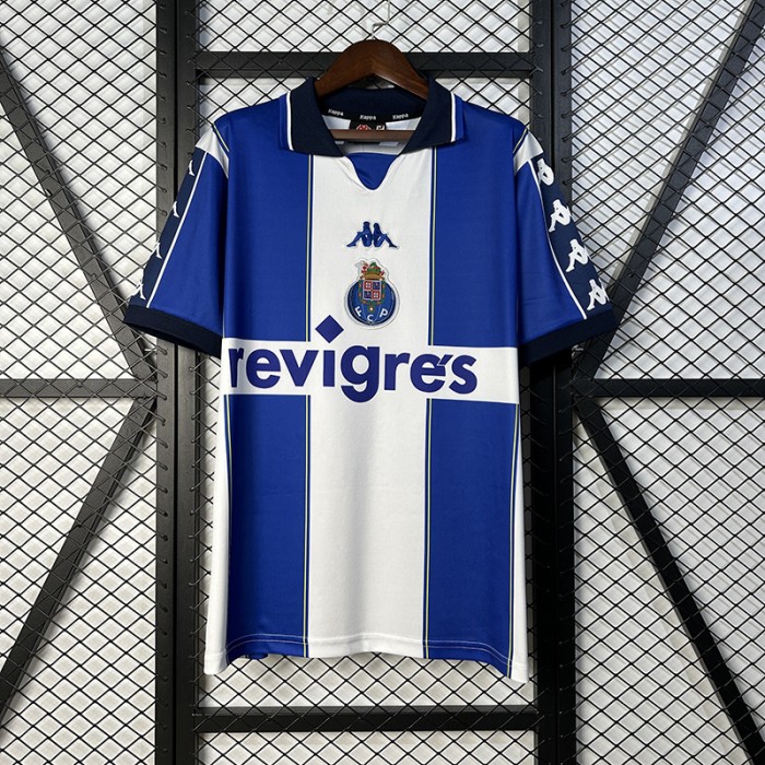 Retro 99/00 Porto Home Blue White Jersey Version Short Sleeve-2229355