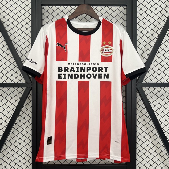 25/26 Eindhoven Home White Red Jersey Version Short Sleeve-942079