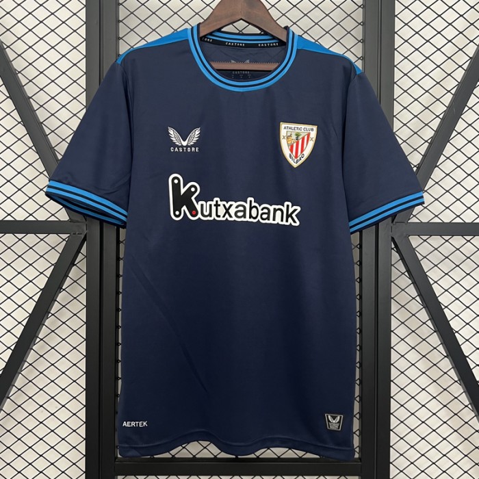25/26 Athletic Bilbao Away Navy Blue Jersey Version Short Sleeve-7826741