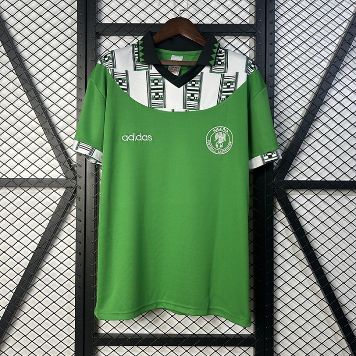 Retro 1994 Nigeria Home Green White Jersey Version Short Sleeve-5348368