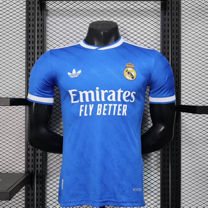 25/26 Real Madrid Second Away Blue Jersey Version Short Sleeve (Player Version)-2145301