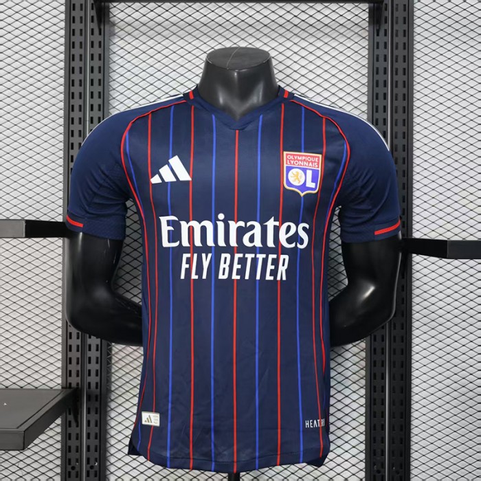 25/26 Lyon Away Navy Blue Jersey Version Short Sleeve (Player Version)-8740399