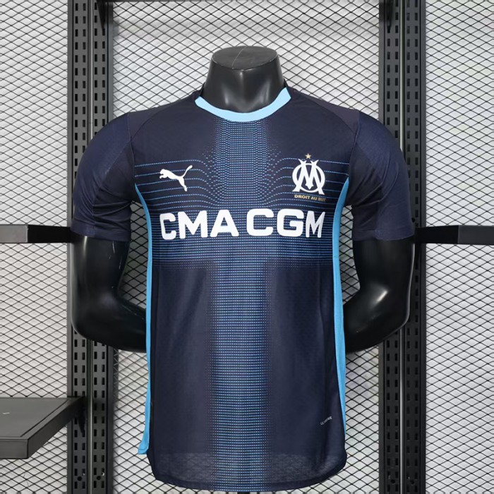 25/26 Marseille Away Navy Blue Jersey Version Short Sleeve (Player Version)-7636095
