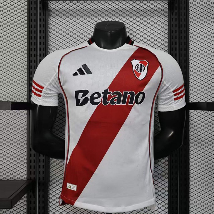 25/26 River Plate Home White Red Jersey Version Short Sleeve (Player Version)-7274981