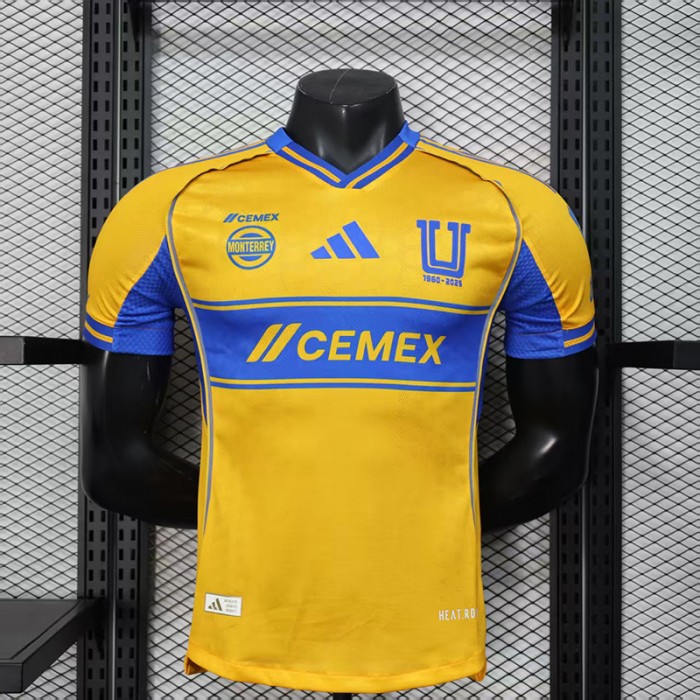25/26 Tigers UANL Home Yellow Blue Jersey Version Short Sleeve (Player Version)-2019464