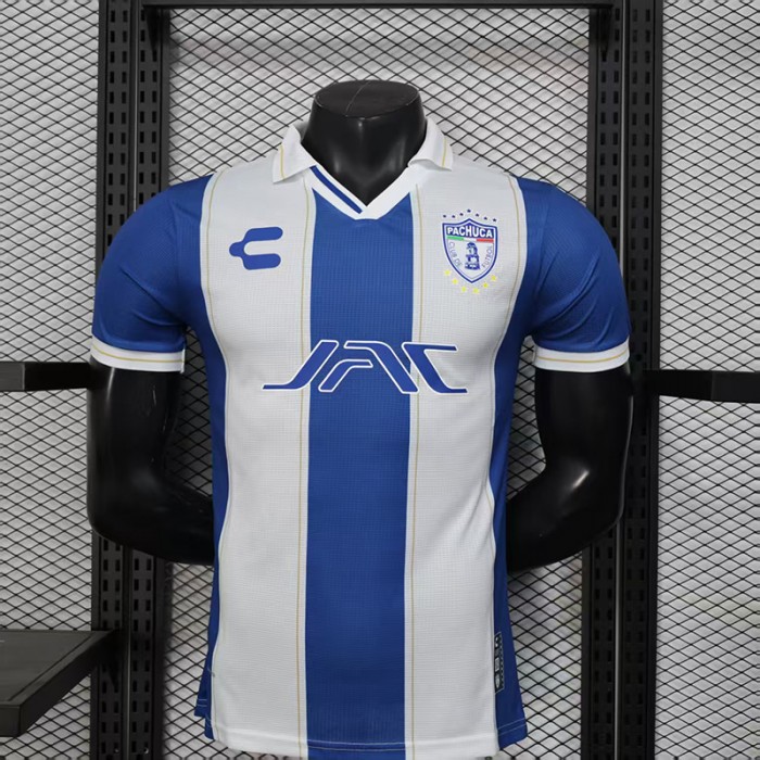 25/26 Pachuca Home White Blue Jersey Version Short Sleeve (Player Version)-5910082