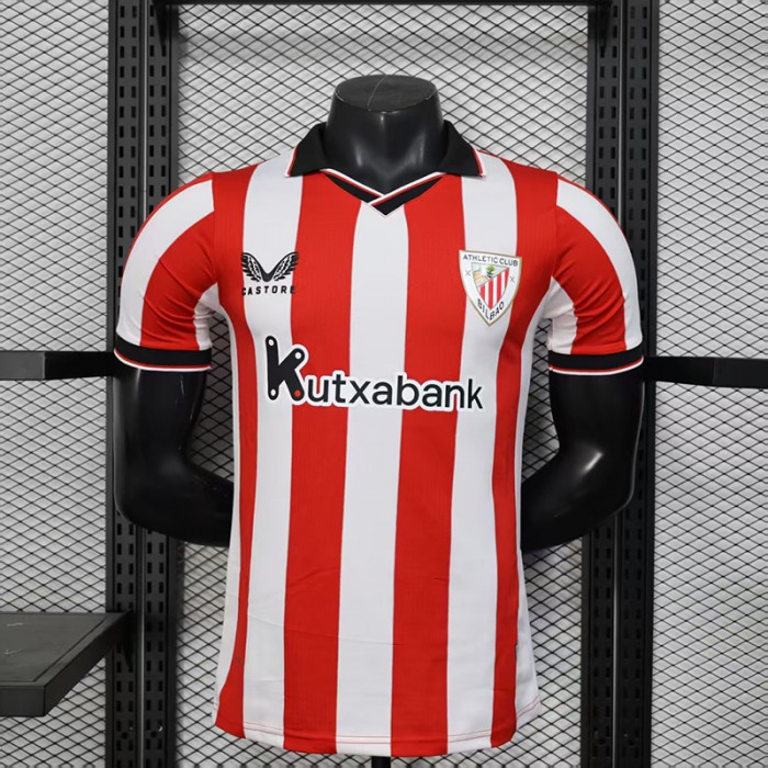 25/26 Athletic Bilbao Home Red White Jersey Version Short Sleeve (Player Version)-5986725