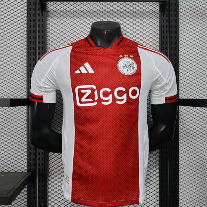 25/26 Ajax Home Red White Jersey Version Short Sleeve (Player Version)-4266166