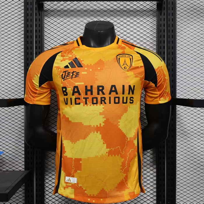 25/26 Paris Saint-Germain PSG Second Away Orange Yellow Jersey Version Short Sleeve (Player Version)-3312550