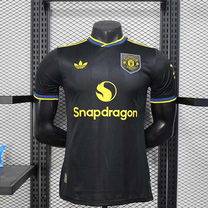 25/26 Manchester United M-U Second Away Black Jersey Version Short Sleeve (Player Version)-4469045