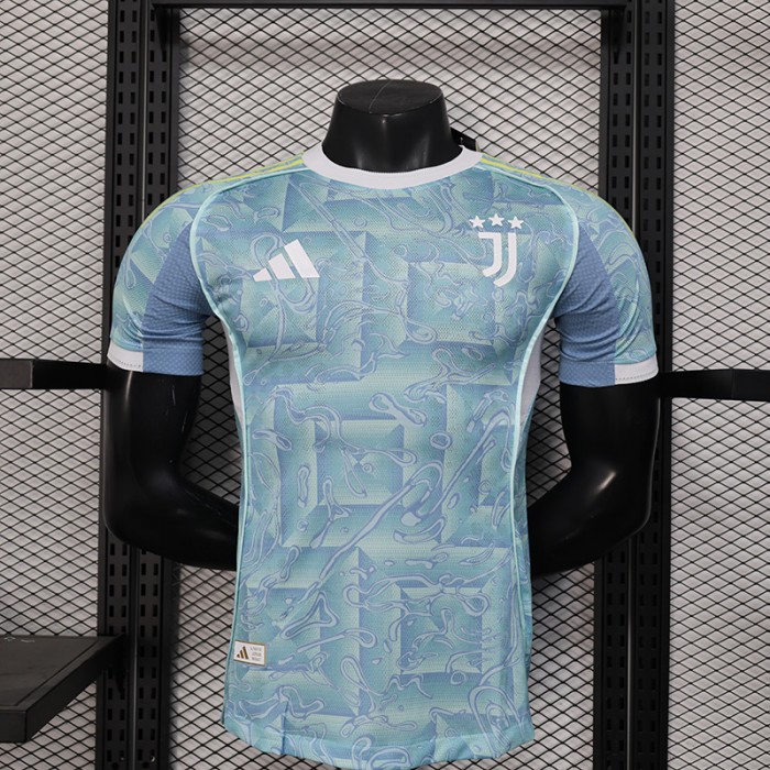 25/26 Juventus Away Blue White Jersey Version Short Sleeve (Player Version)-5928684