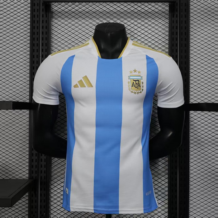 2025 Argentina Home White Blue Jersey Version Short Sleeve (Player Version)-9205365