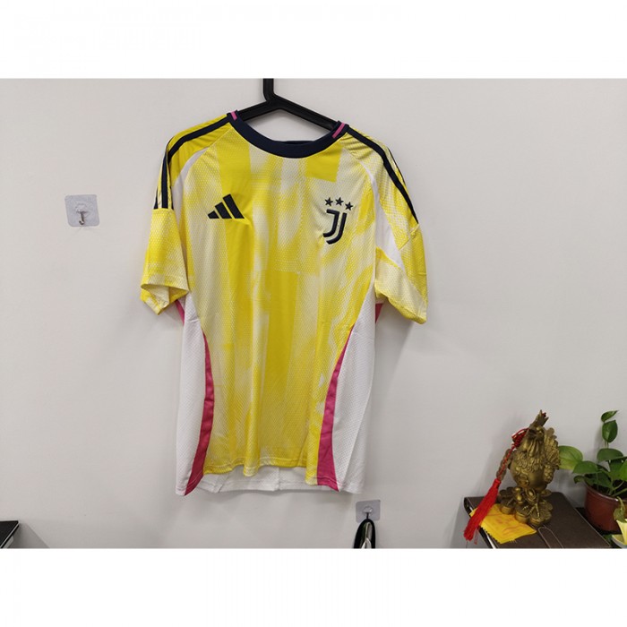 STOCK CLEARANCE [SIZE L] 24/25 Juventus Away Yellow White Jersey Kit Short Sleeve-5942383