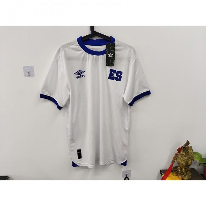 STOCK CLEARANCE [SIZE L] 2024 Salvador Away White Blue Jersey Kit Short Sleeve-6864856