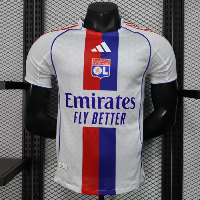 25/26 Lyon Home White Jersey Version Short Sleeve (Player Version)-9273532