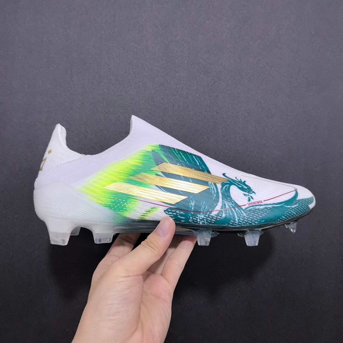 F50+ FG Soccer Shoes-White/Green-2421584