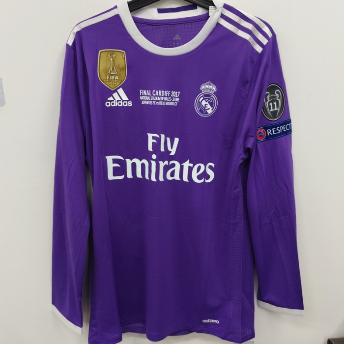 Retro 16/17 Real Madrid Away Ronaldo 7 Purple Jersey Version Long Sleeve (Player Version)-6941918