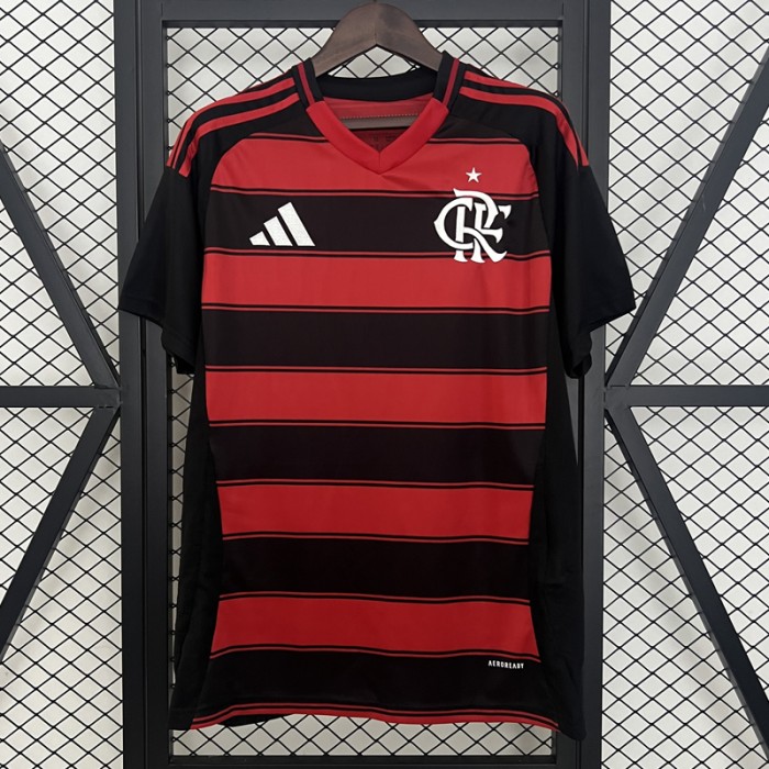 25/26 Flamengo Home Red Black Jersey Version Short Sleeve-6449220