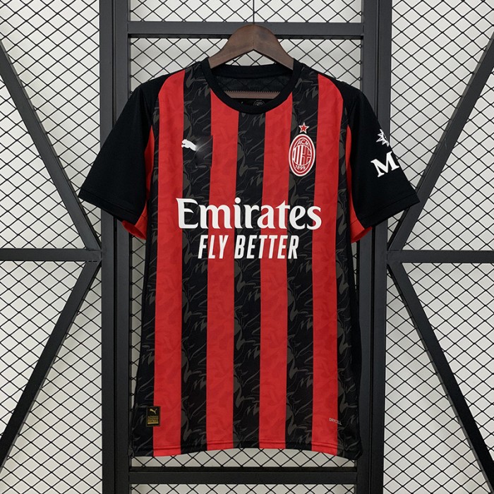 25/26 AC Milan Home Red Black Jersey Version Short Sleeve-1758561