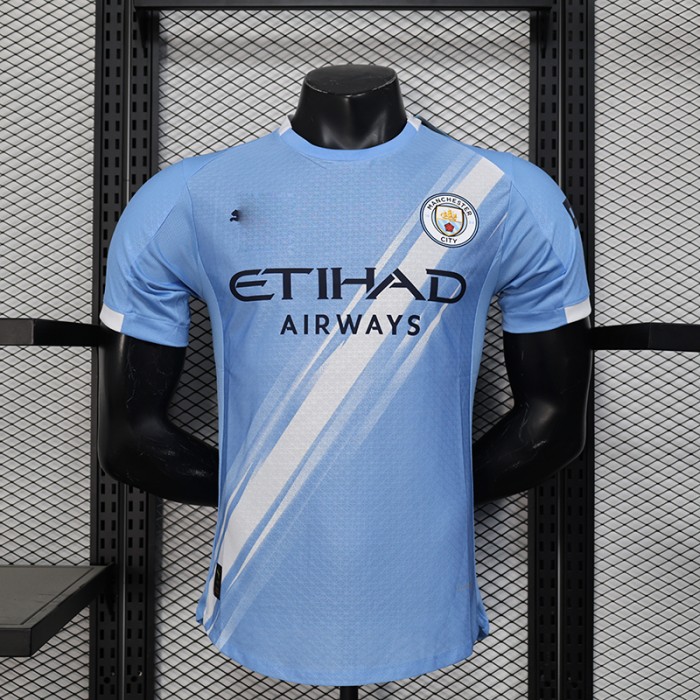 25/26 Manchester City Home Blue Jersey Version Short Sleeve (Player Version)-5609712