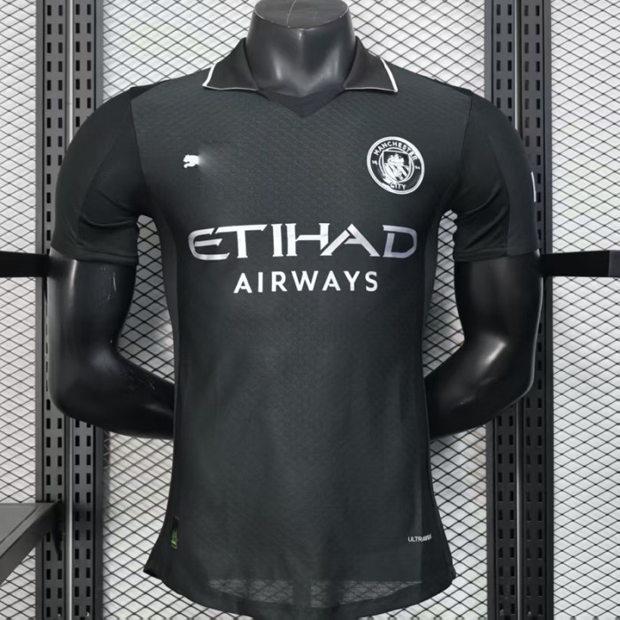 25/26 Manchester City Away Black Jersey Version Short Sleeve (Player Version)-1877607
