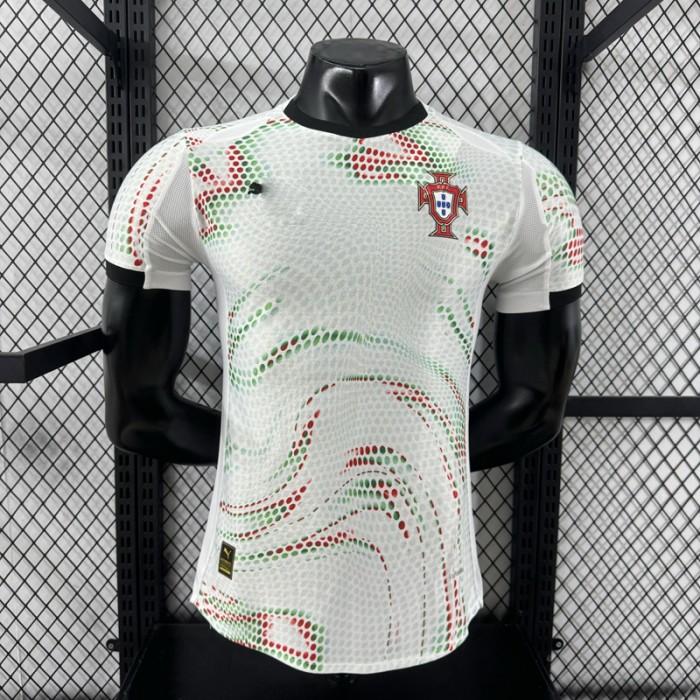 2025 Portugal Away White Green Jersey Version Short Sleeve (Player Version)-1065100