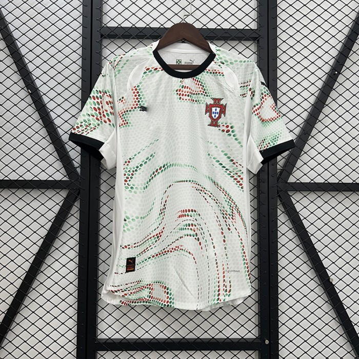 2025 Portugal Away White Green Jersey Version Short Sleeve-3597550