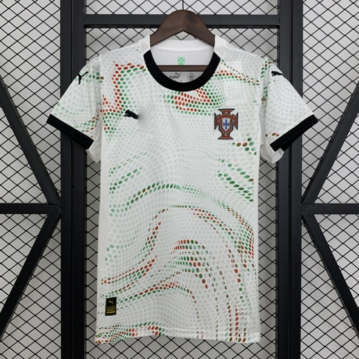 2025 Portugal Away White Women Jersey Kit Short Sleeve-2709607