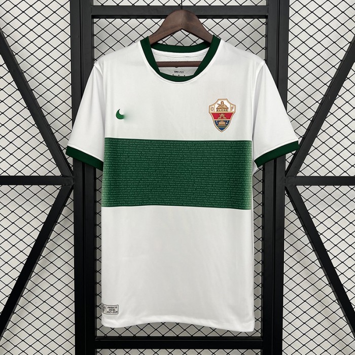 25/26 Elche Home White Green Jersey Version Short Sleeve-6074666