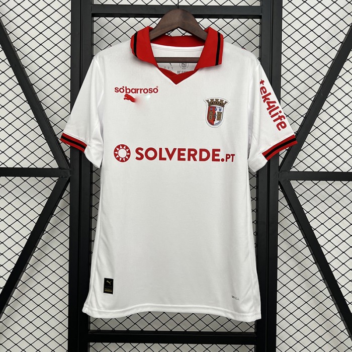 25/26 Braga Away White Red Jersey Version Short Sleeve-1766122