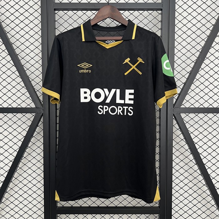 25/26 West Ham United Third Away Black Jersey Version Short Sleeve-4524195