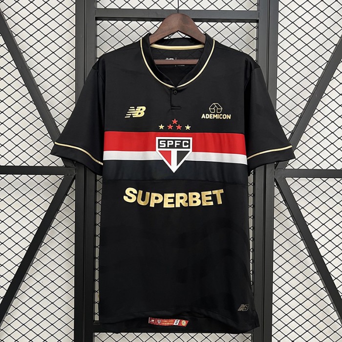 25/26 Sao Paulo Third Away Black Jersey Version Short Sleeve-6519144