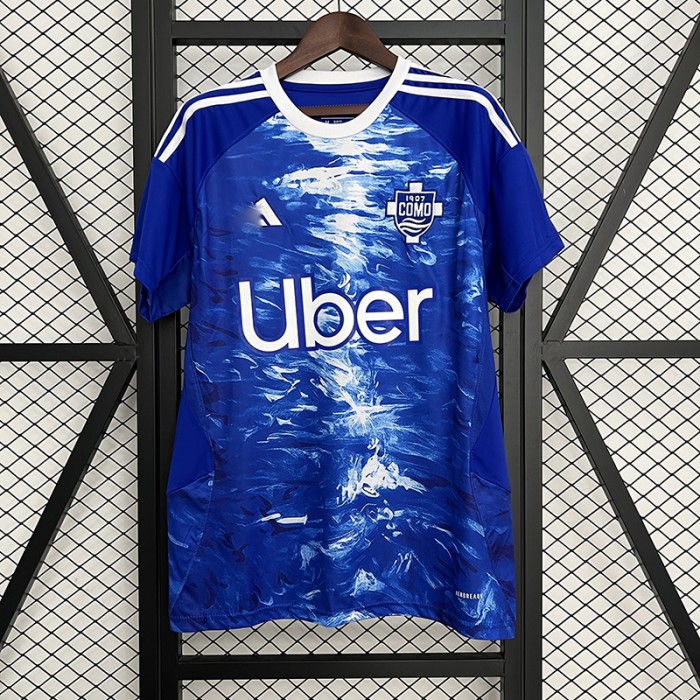 25/26 Como Home Blue Jersey Version Short Sleeve-2937731