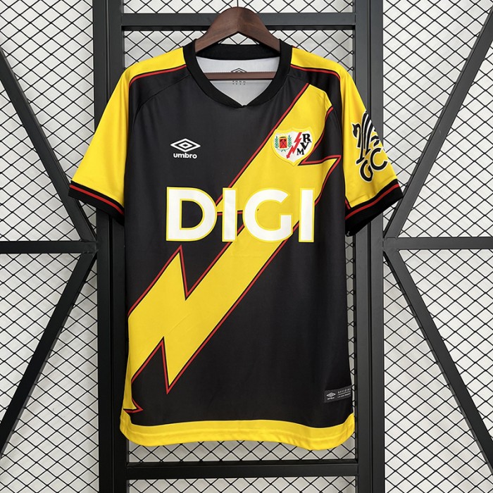 25/26 Rayo Vallecano Third Away Black Yellow Jersey Version Short Sleeve-2983753