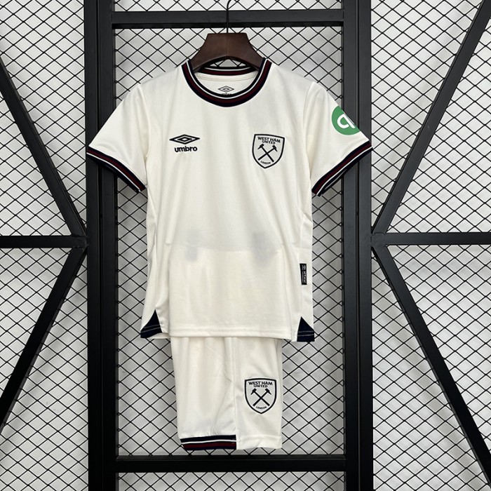 25/26 Kids West Ham United Away White Kids Jersey Kit Short Sleeve (Shirt + Short)-8023705