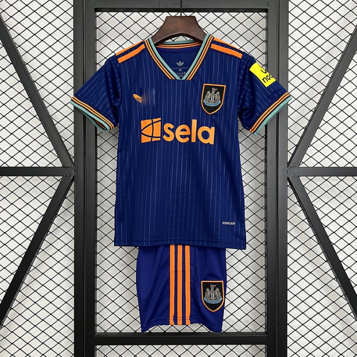 25/26 Kids Newcastle United Third Away Nvay Blue Kids Jersey Kit Short Sleeve (Shirt + Short)-5909742
