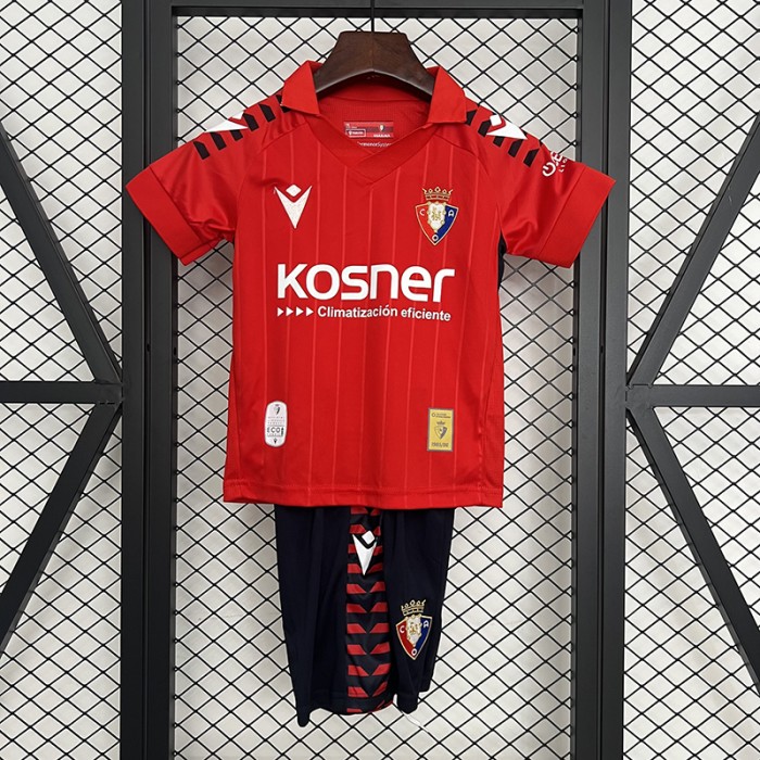25/26 Kids Osasuna Home Red Kids Jersey Kit Short Sleeve (Shirt + Short)-8891382