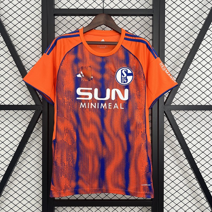 25/26 Schalke 04 Third Away Orange Blue Jersey Version Short Sleeve-3599589