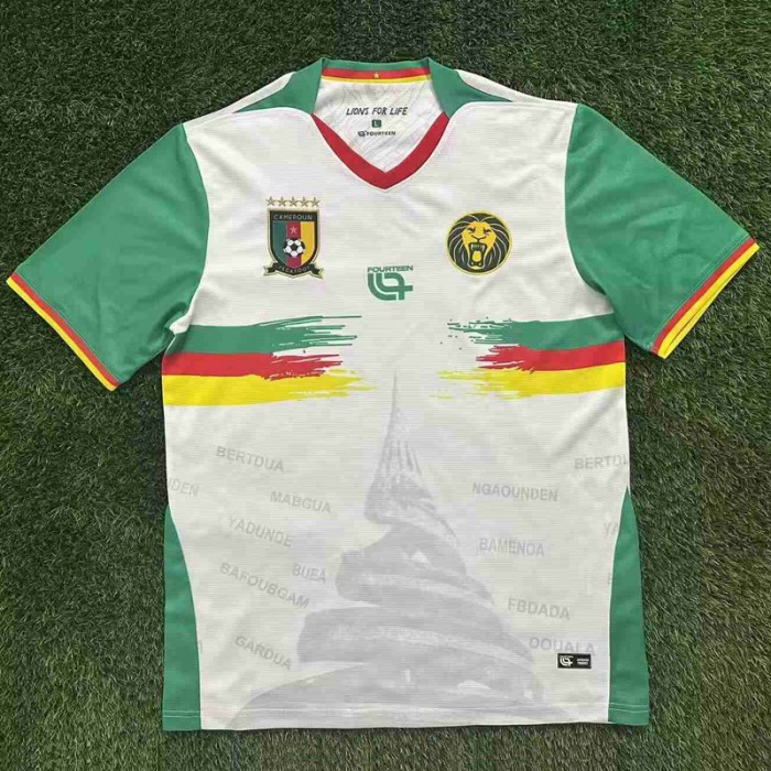 2025 Cameroon Third Away White Green Jersey Version Short Sleeve-8889865